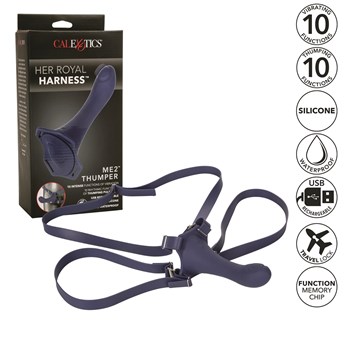 Her Royal Harness With Thumper Dildo Packaging, Product and Features