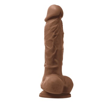 Colours 5 Inch Silicone Realistic Dildo Upright Product Shot - Brown