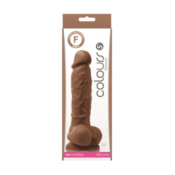 Colours 5 Inch Silicone Realistic Dildo Package - Brown