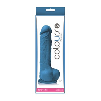 Colours 5 Inch Silicone Realistic Dildo Package - Blue