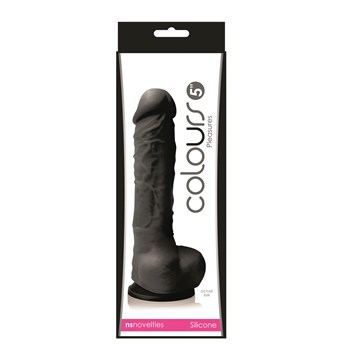 Colours 5 Inch Silicone Realistic Dildo Package - Black