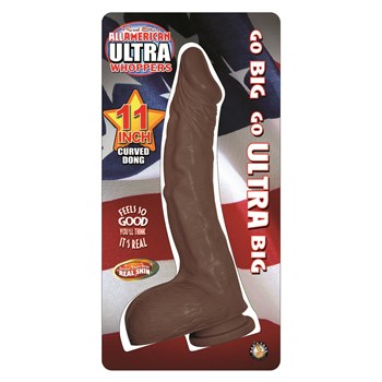 All American Ultra Whopper 11 Inch Curved Dong Package Shot - Brown