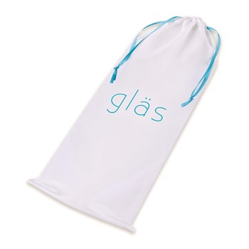Glas 8 Inch Ribbed G-Spot Glass Dildo	Storage Bag