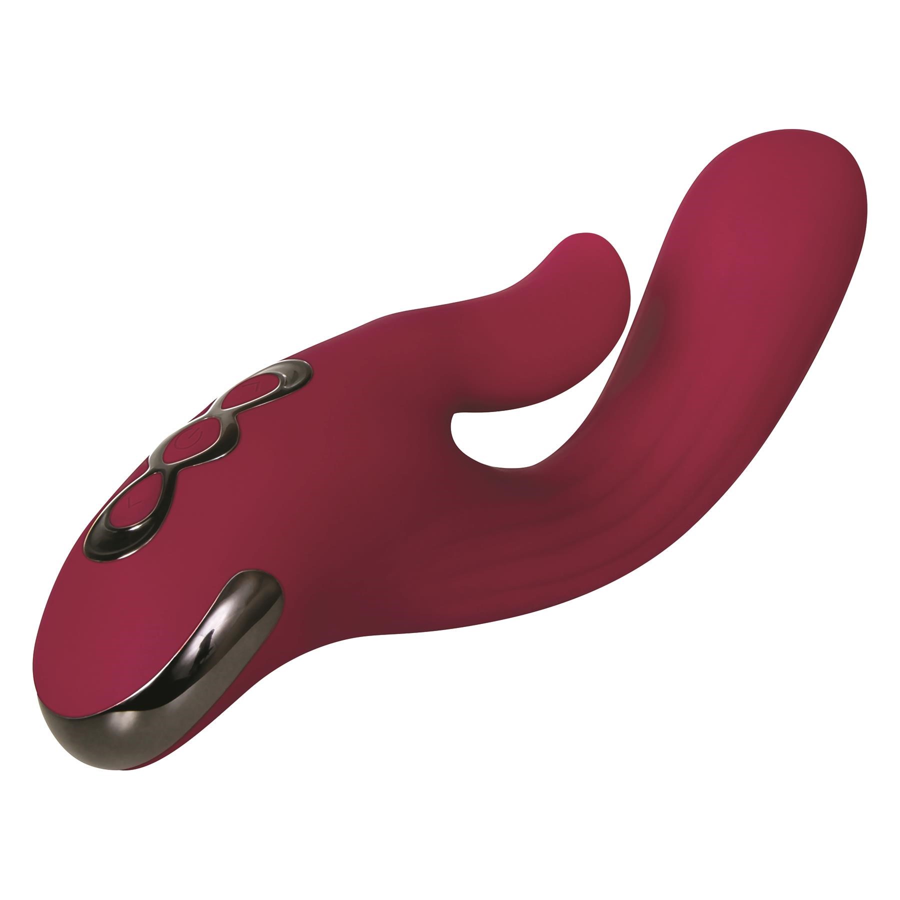 Red Dream Dual Motor Massager Product Shot Pointing Upward #2