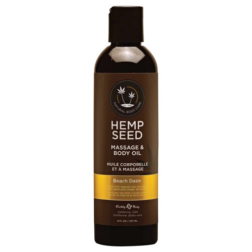 D957 hemp seed massage oil front of bottle