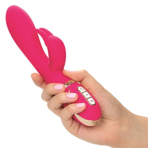 Jack Rabbit Signature Rechargeable Ultra-Soft Rabbit Hand Shot to Show Size