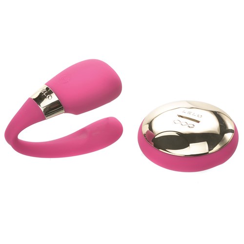 Lelo Tiani 3 Remote Control Couples Massager Massager and Back of Remote 