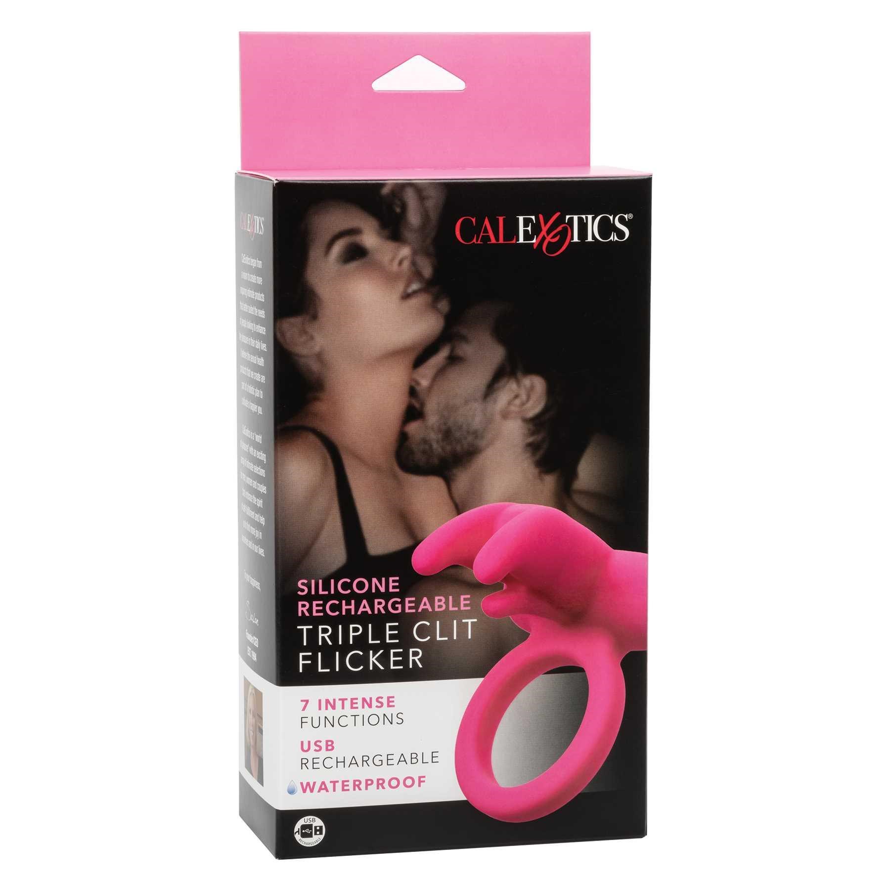 silicone triple clit flicker front of box