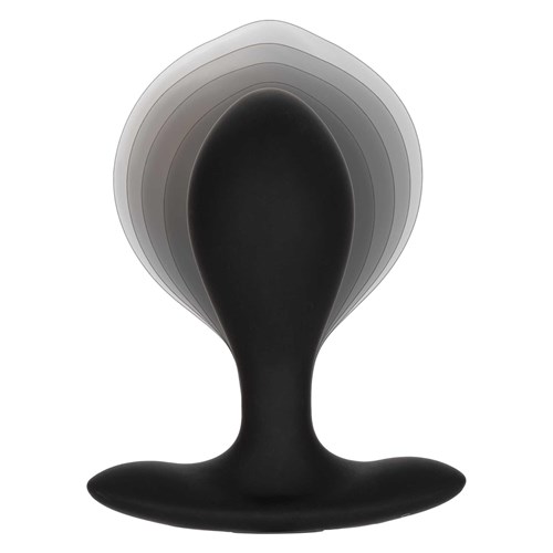 weighted silicone inflatable plug showing inflation sizes