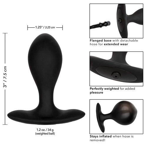 weighted silicone inflatable plug showing specifications