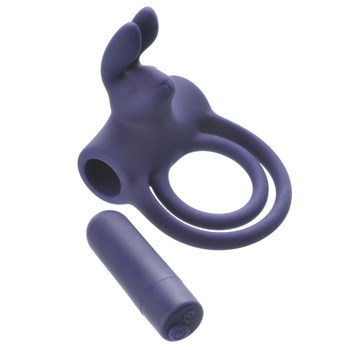 silicone rechargeable rabbit ring with vibrating bullet removed