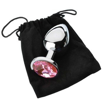 pink gem anal plug set with storage bag