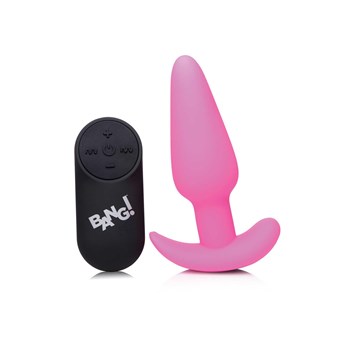 21X Vibrating Silicone Butt Plug Pink