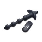 remote control vibrating silicone anal beads black color