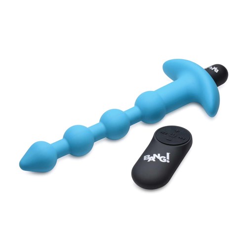 remote control vibrating silicone anal beads with remote blue color