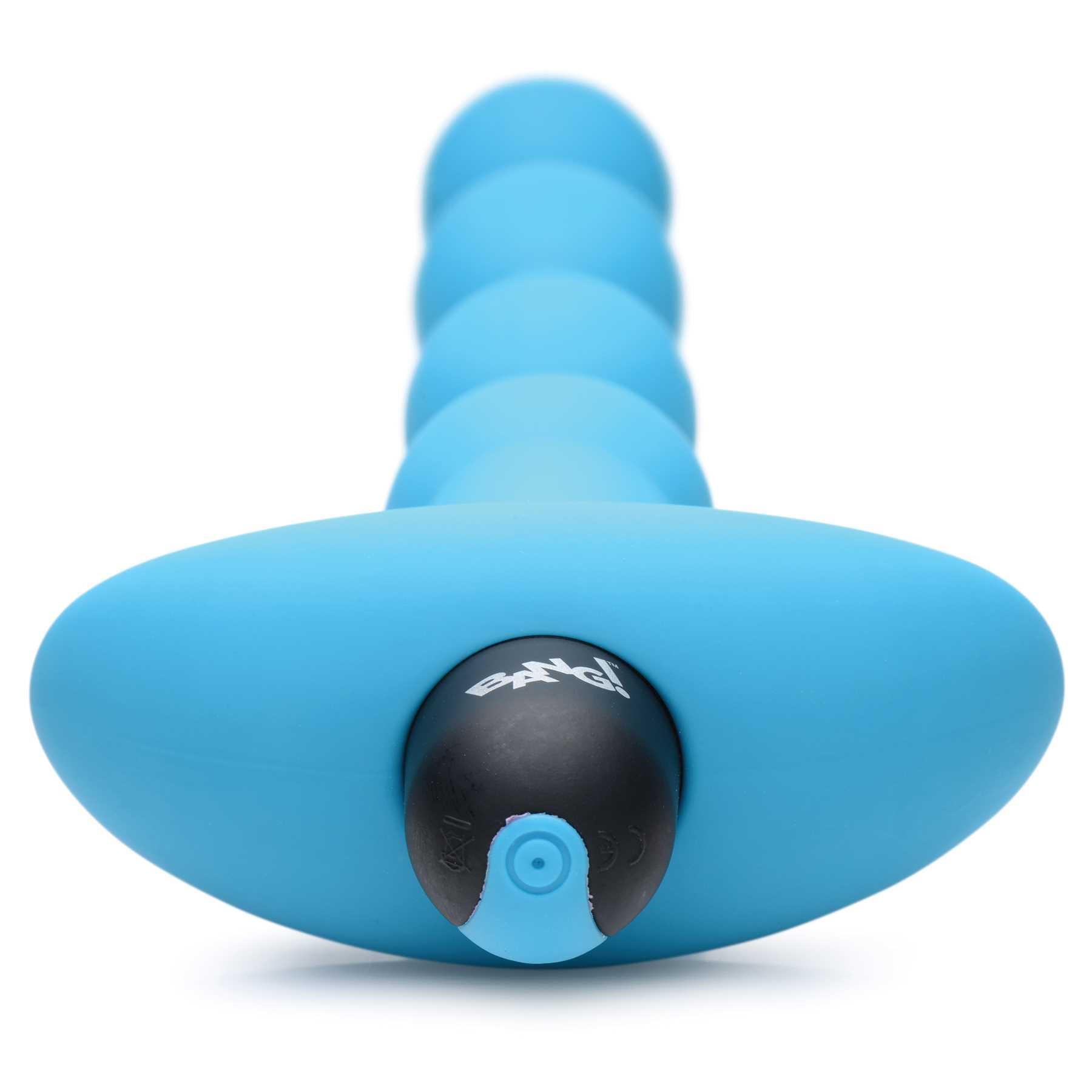remote control vibrating silicone anal beads blue bottom view