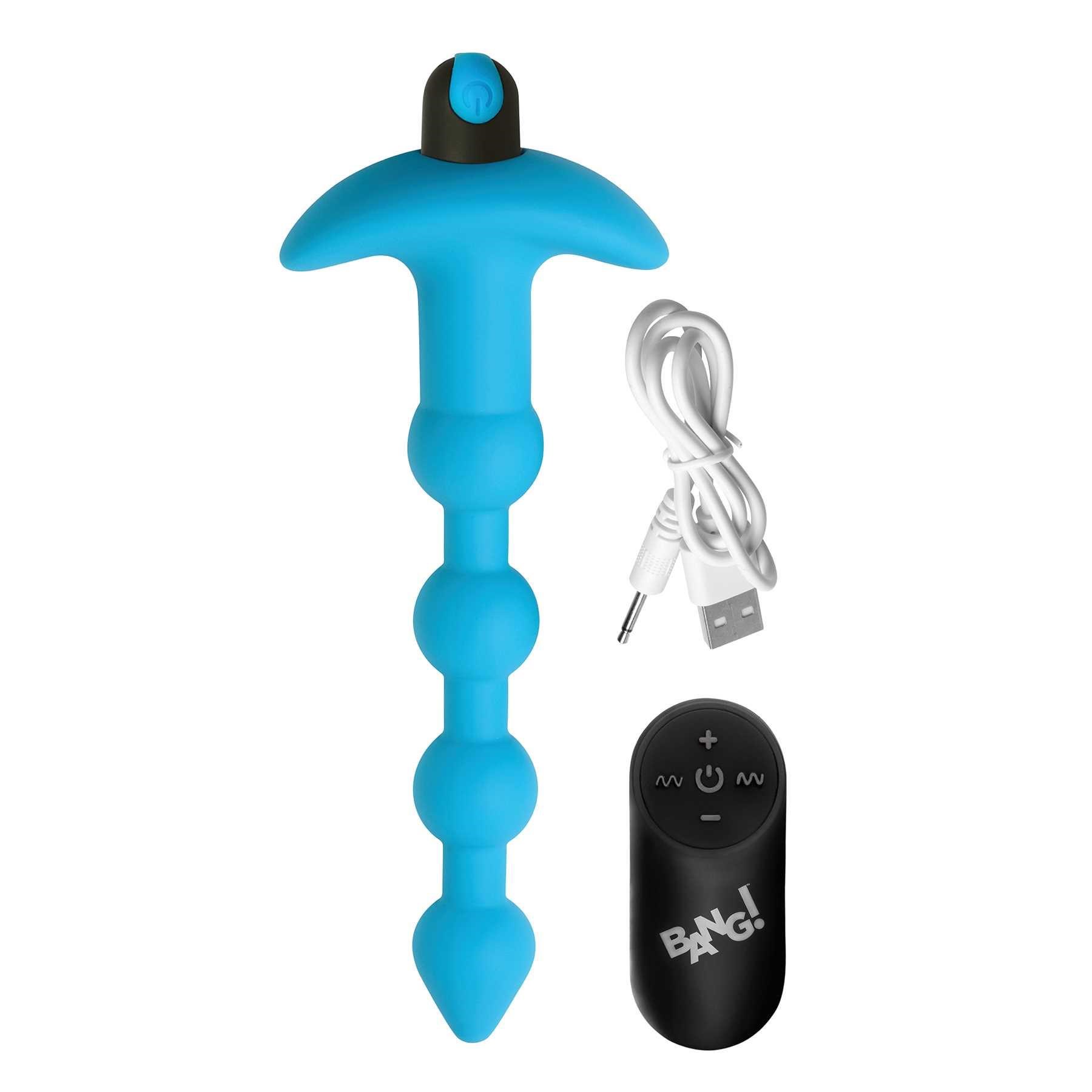 remote control vibrating silicone anal beads with remote and USB charging cable