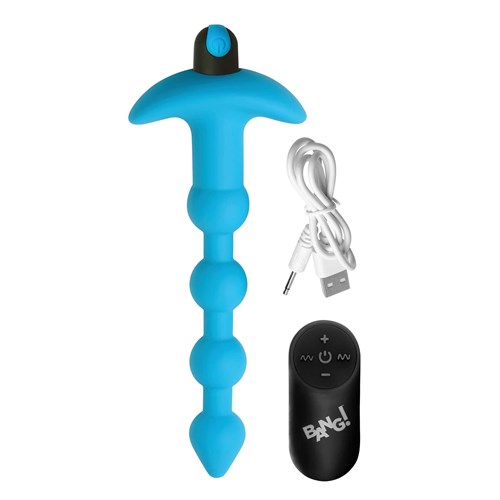 remote control vibrating silicone anal beads with remote and USB charging cable
