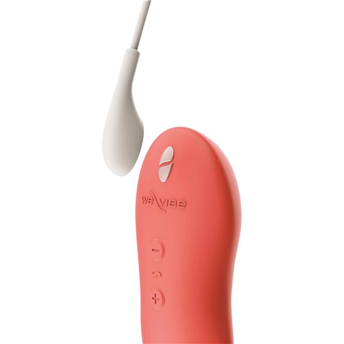 We-Vibe Touch X Massager Showing Where Charger is Placed - Coral