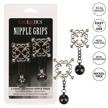 Nipple Grips 4-Point Weighted Nipple Grips Features