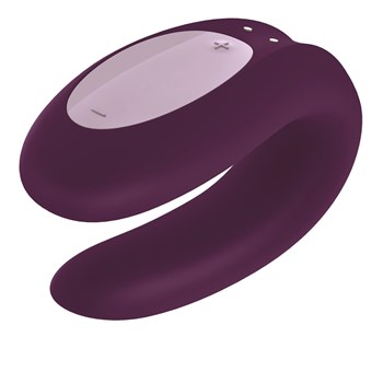 Satisfyer Double Joy Partner Vibrator Product Shot to Left - Purple