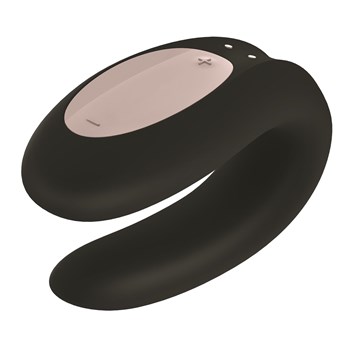 Satisfyer Double Joy Partner Vibrator Product Shot to Left - Black