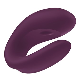 Satisfyer Double Joy Partner Vibrator Product Shot Showing Top - Purple