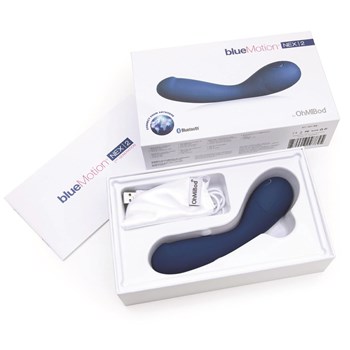 Ohmibod BlueMotion Nex 2 G-Spot Massager Package Shot Showing All Components Included