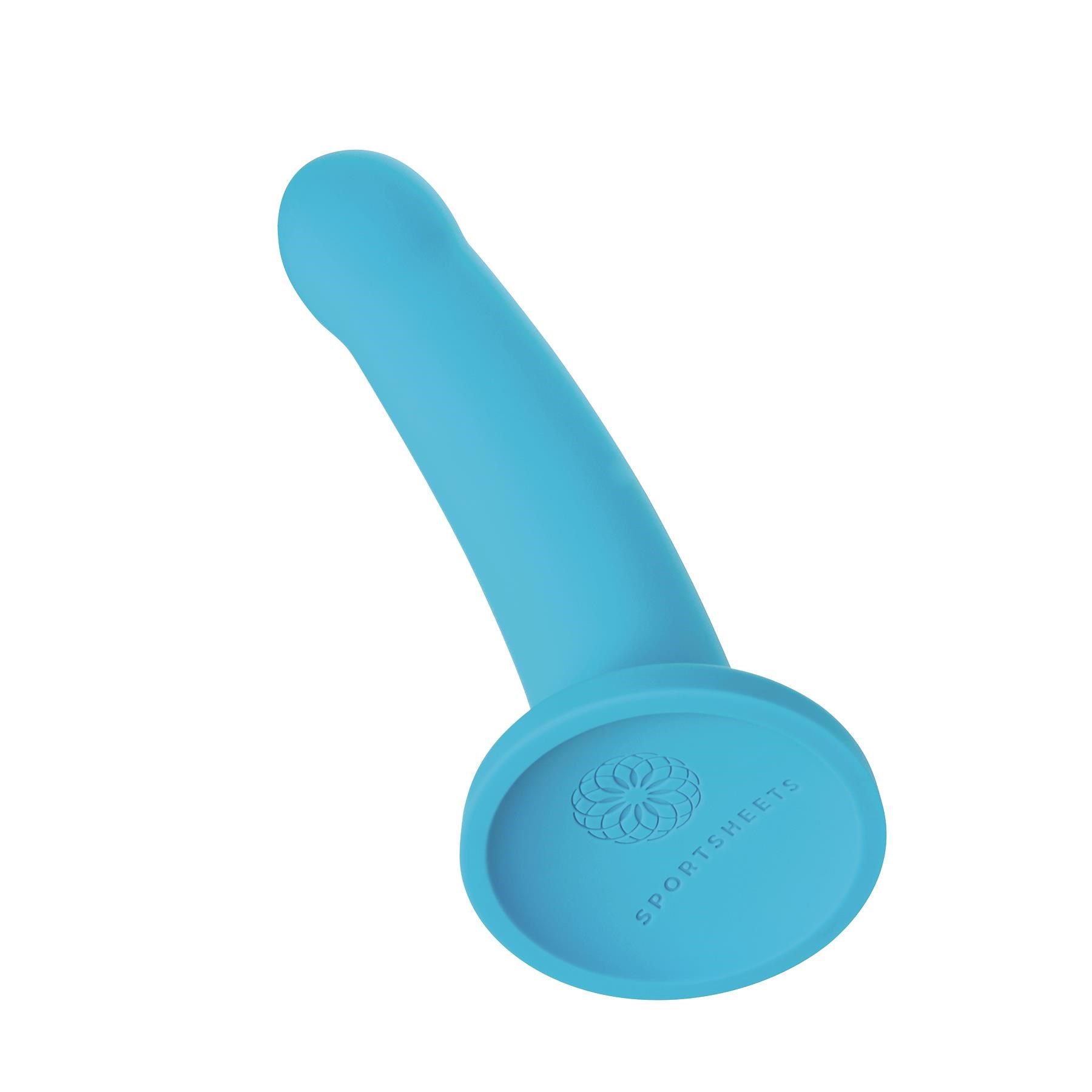 Sportsheets Nexus Collection 7" Silicone Dildo Showing Suction Cup - Turquoise
