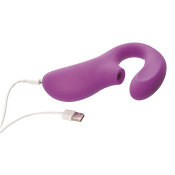 Lelo Enigima Dual Action Sonic Massager Showing Where Charger is Inserted