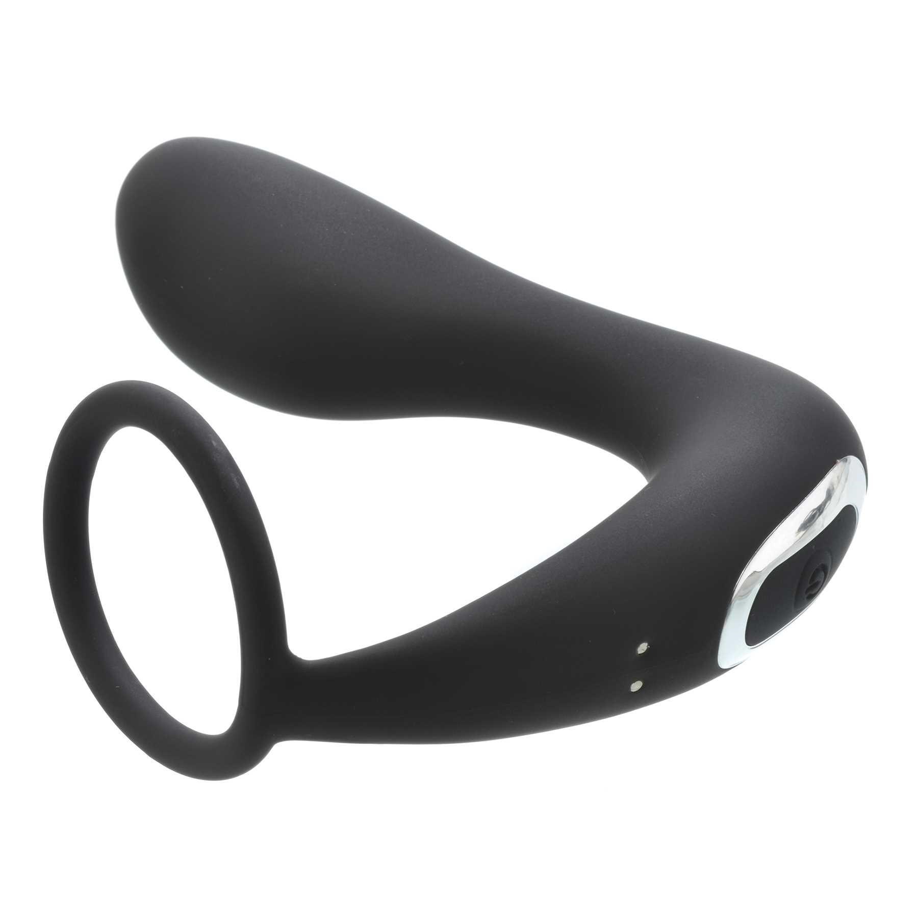 adam's rechargeable prostate pleaser + C-Ring side view
