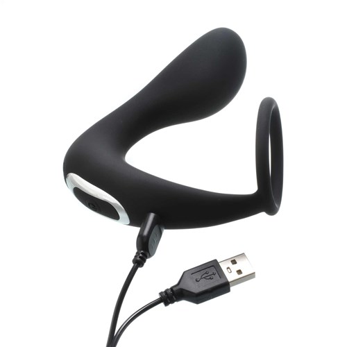 adam's rechargeable prostate pleaser + C-Ring with rechargeable USB connector