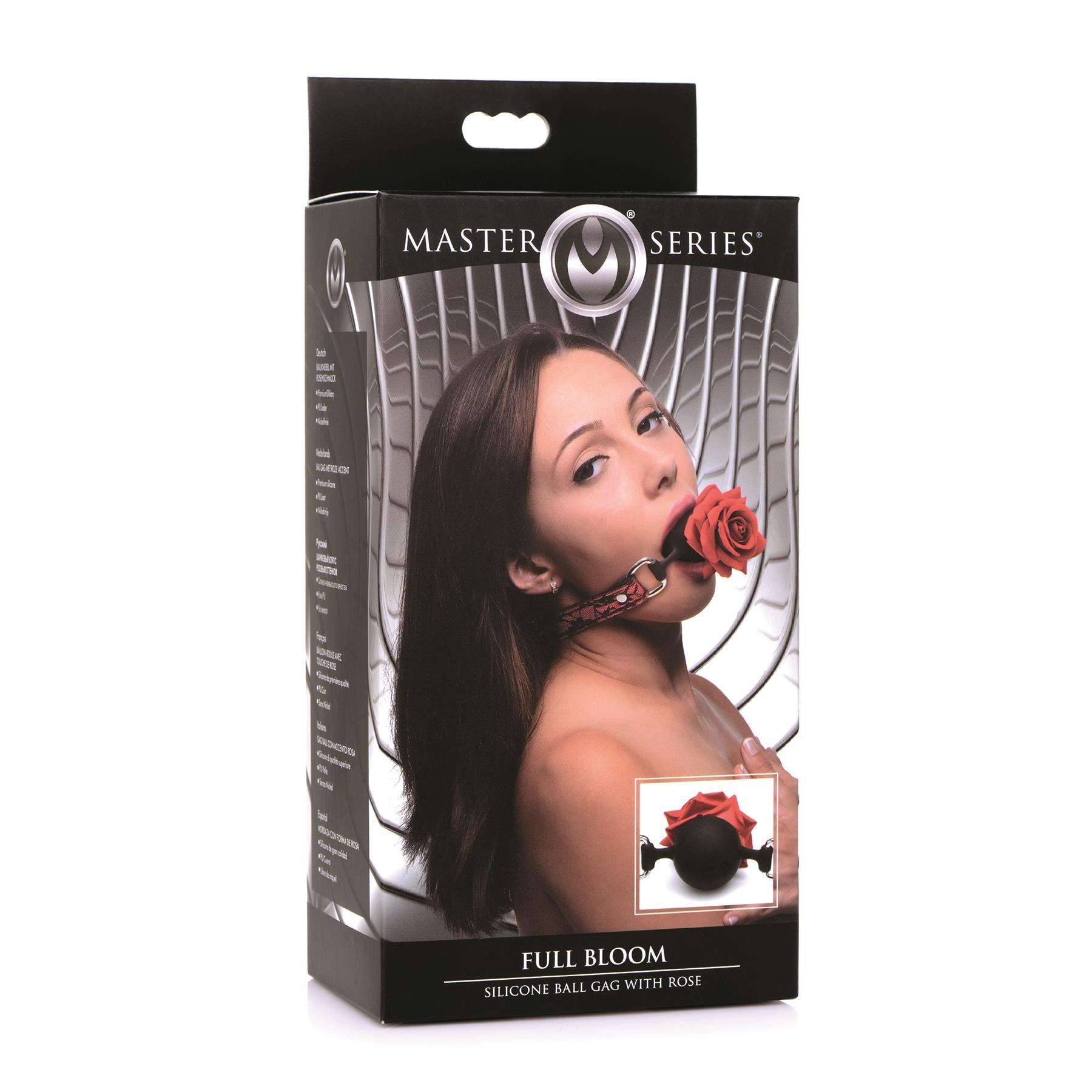 Master Series Full Bloom Rose Ball Gag Packaging Shot