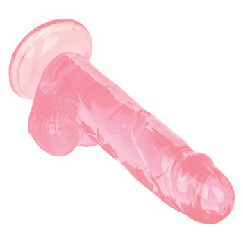 Size Queen 6 Inch Dildo Tip Pointing Downward - Pink