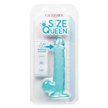 Size Queen 6 Inch Dildo Packaging Shot - Blue