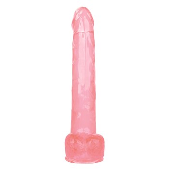Size Queen 10 Inch Dildo Upright Product Front View - Pink