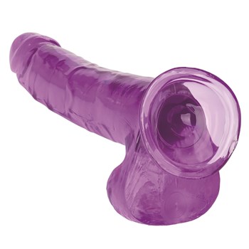 Size Queen 10 Inch Dildo Showing Suction Cup View - Purple