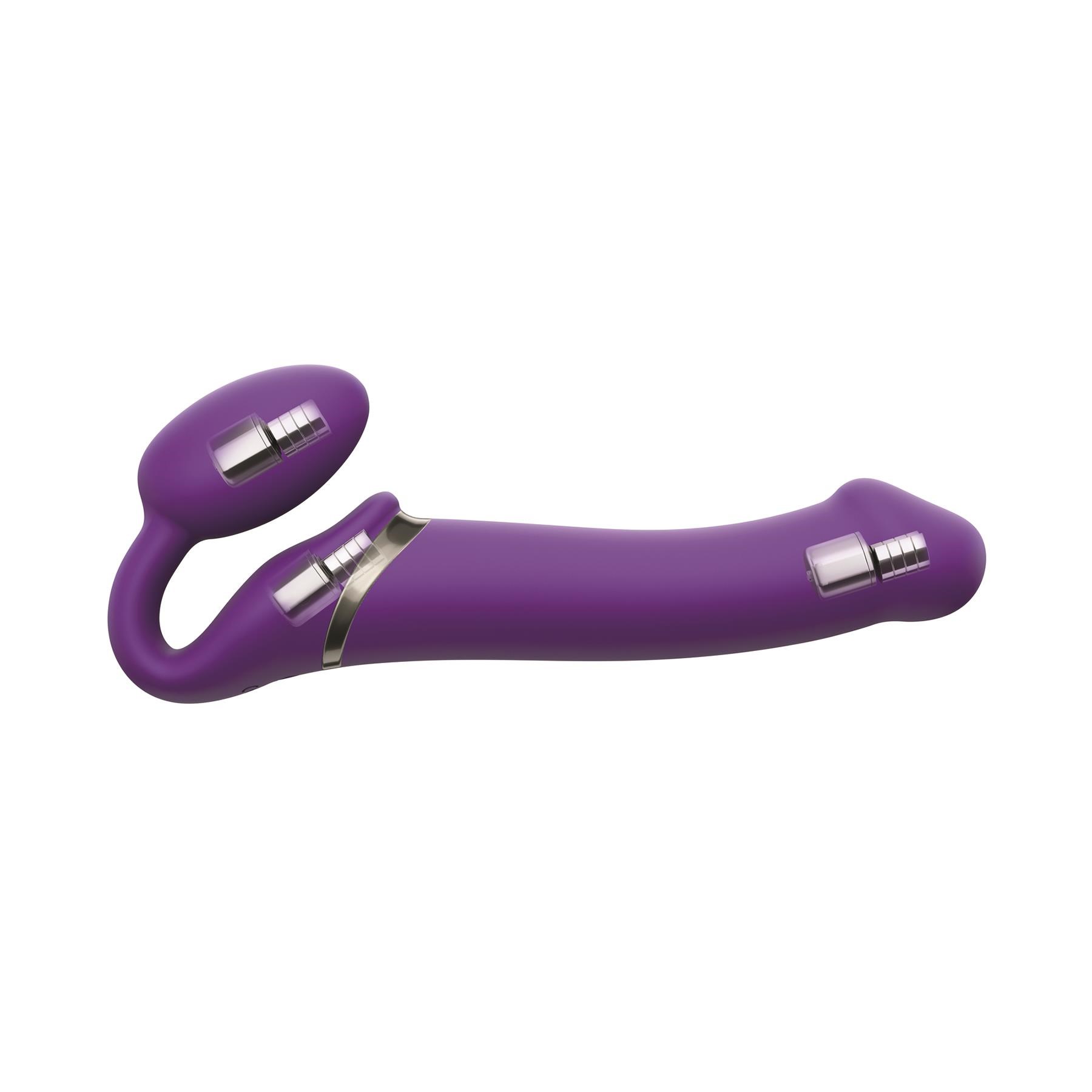 Strap On Me Rechargeable Strapless Strap-On With Remote Showing When Motors Are