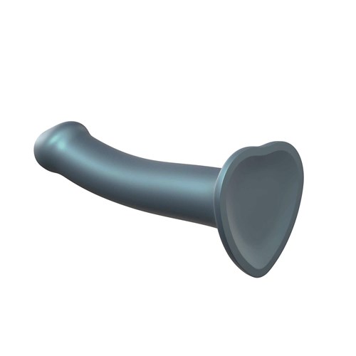 Strap-On-Me Metallic Shine Dildo Showing Bottom with Suction Cup blue