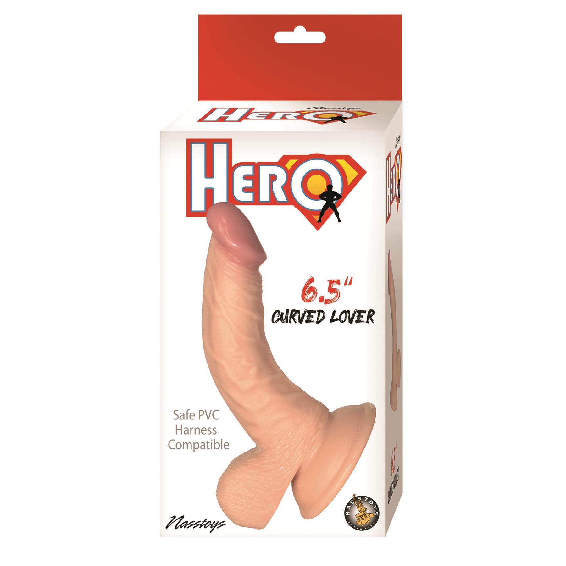 Hero 6.5 Inch Curved Lover Dildo Packaging Shot