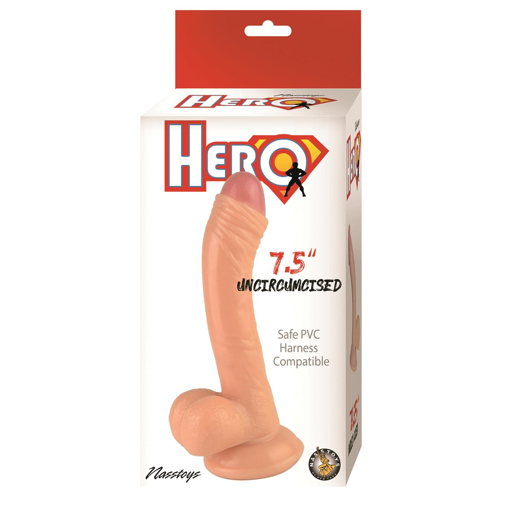 Hero 7.5 Inch Uncircumcised Dildo Packaging Shot