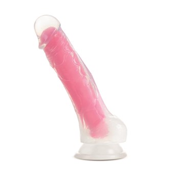 Neo Elite Glow-In-The-Dark 7.5 Inch Dual Density Dildo With Balls - Balls to Right