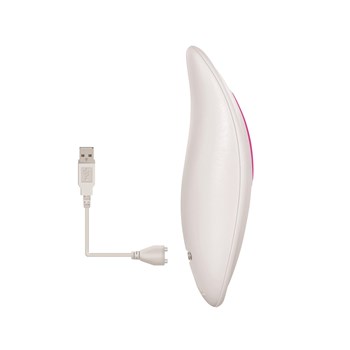 Adam & Eve Dual Entry Vibrator with Remote Control Showing Where Charger is Placed on Remote
