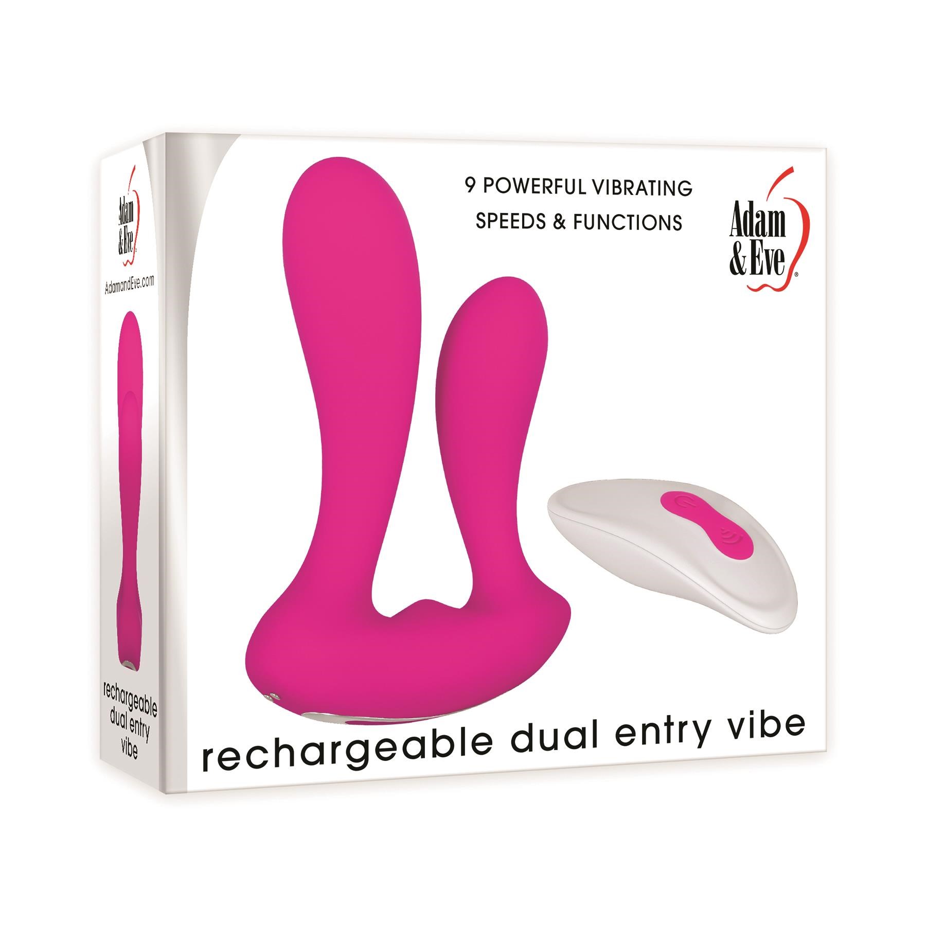 Adam & Eve Dual Entry Vibrator with Remote Control Packaging Shot