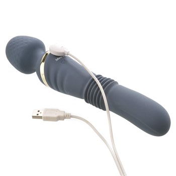 Eve's Double Delight Thrusting Wand Massager Showing Where Charger is Placed