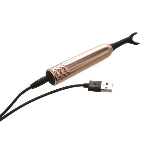 Intense Triple Tip Clitoral Massager Showing Where Charger is Placed