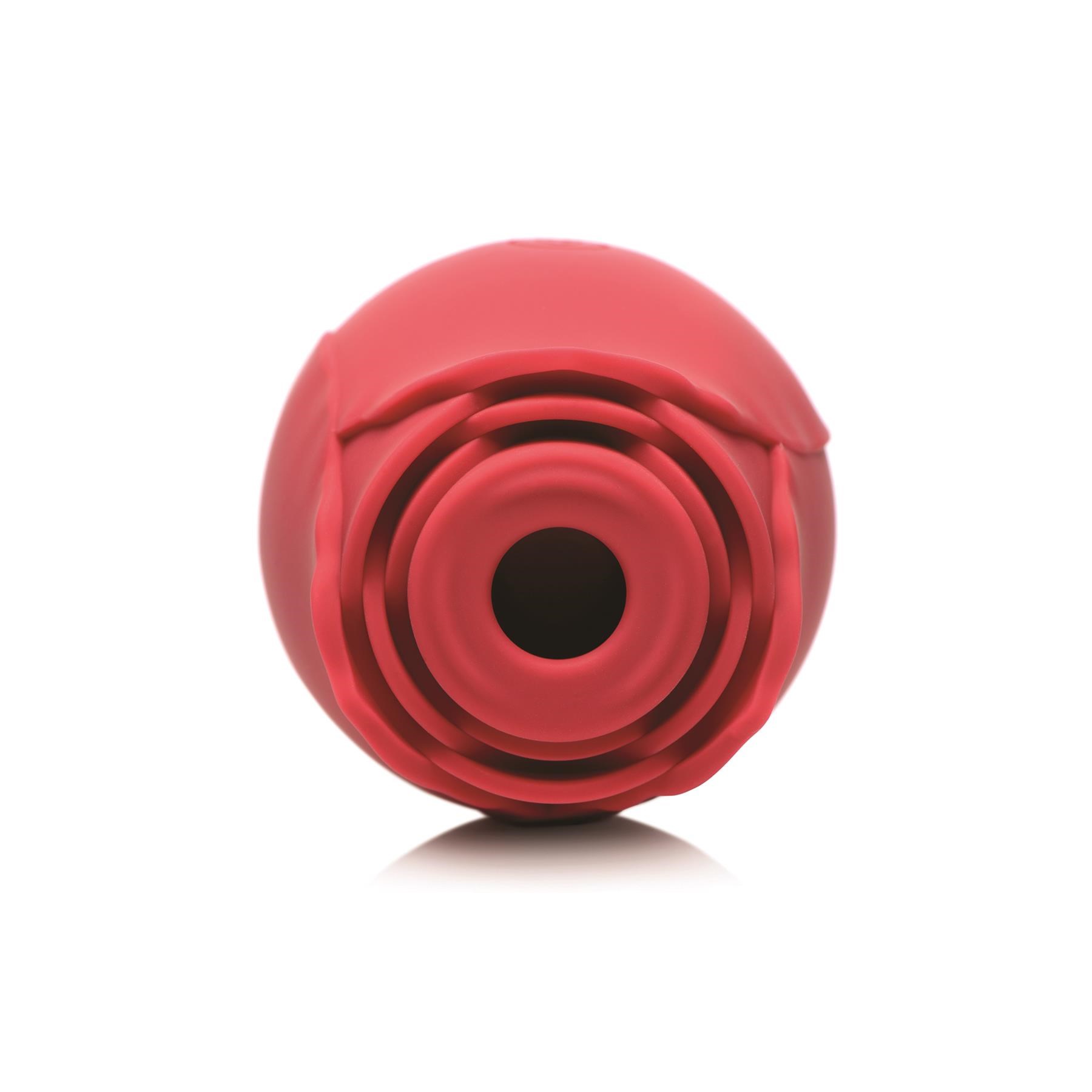 Bloomgasm Suction Rose Clitoral Stimulator Showing Clitoral Stimulator - Showing Top - Red