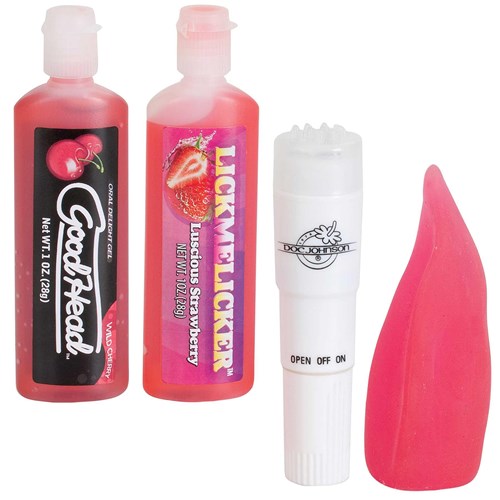 Oral Delight Couples Kit with tongue attachment on rocket vibe and updated labels