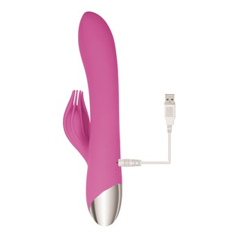 Eve's Clit Tickling Rabbit Showing Where Charger is Placed