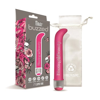 Buzzed Blazing Beauty 7-Inch G-Spot Vibrator All Components and Package